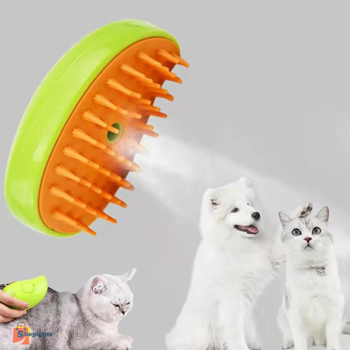 Cepillo eléctrico de vapor para mascotas 3 en 1 ®.