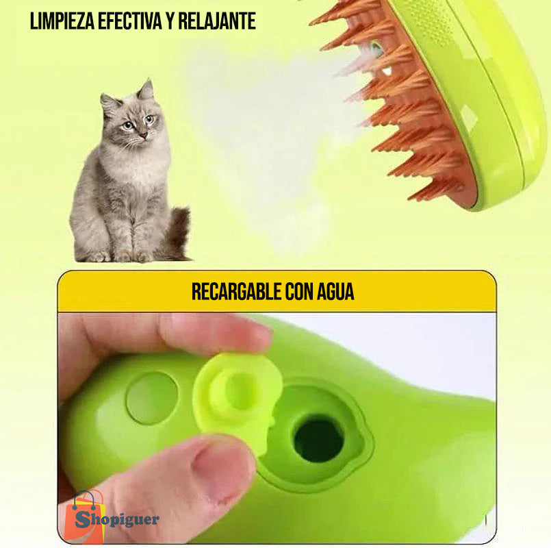 Cepillo eléctrico de vapor para mascotas 3 en 1 ®.